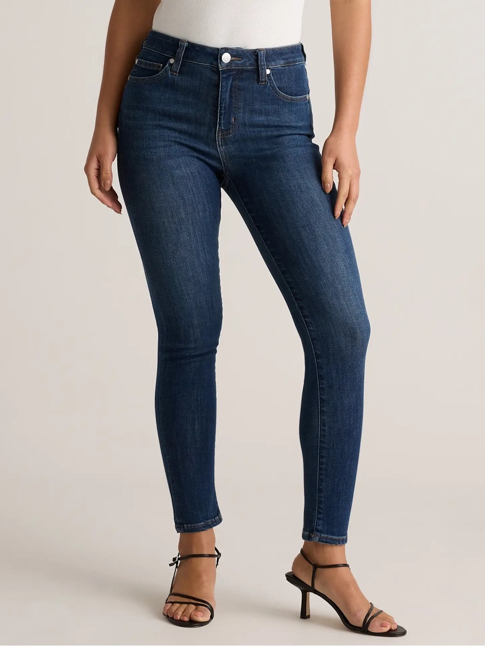 Quince Bella Stretch High Rise Skinny Jeans in Midnight Blue size 31 NWT ❤️
